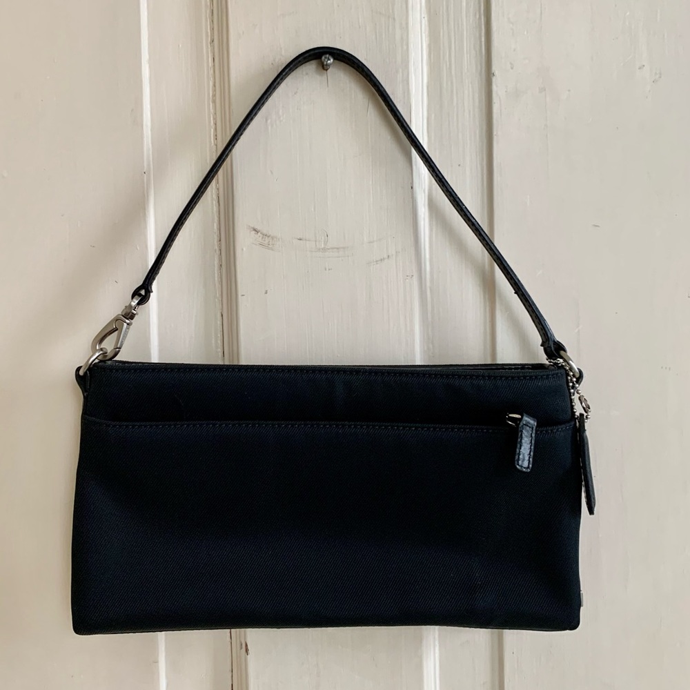 COACH black twill mini bag